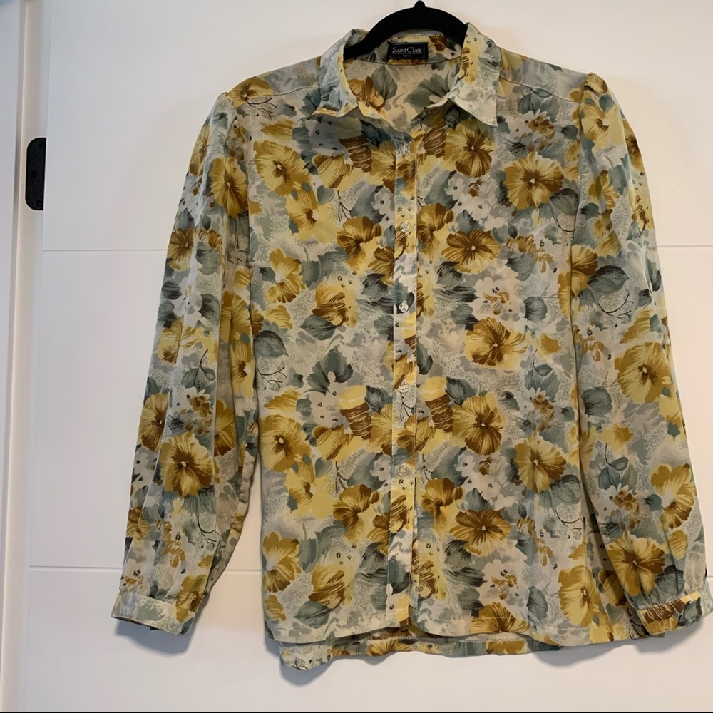 Saint Clair | Floral Silk Button Up Shirt